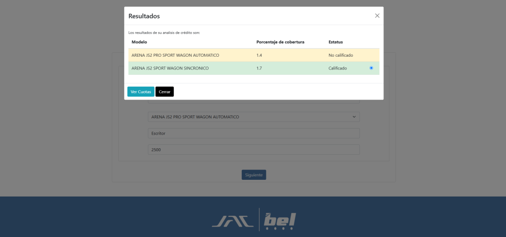 Paso a paso del simulador de credito 3