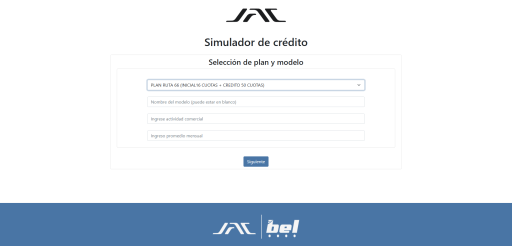 Paso a paso para usar el Simulador de Crédito paso 1